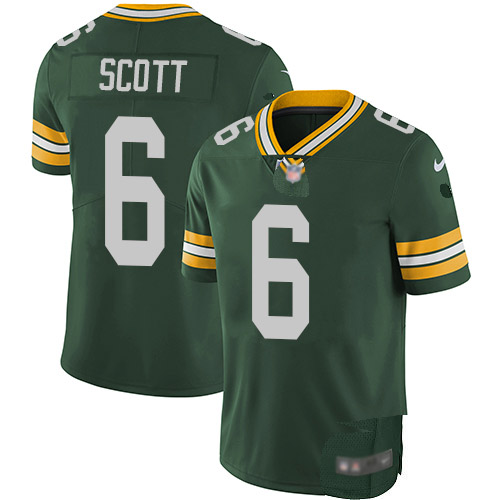 Green Bay Packers Limited Green Youth #6 Scott J K Home Jersey Nike NFL Vapor Untouchable